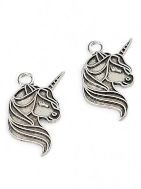 Metal Charm - Unicorn Head ±27×18 mm ±40-Piece