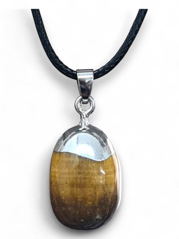 Earth Stone Beads - Capped Stone, Tiger Eye