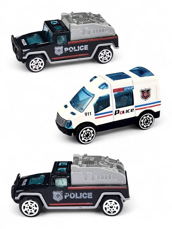Die Cast Rescue Series - Ratio 1:64 Length Range ±65 - 70 mm, Black And White