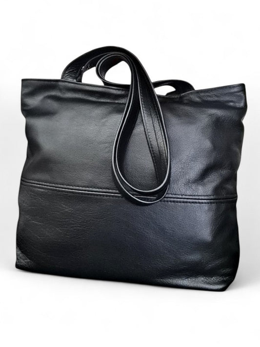 Leather BAG - BLACK ±35×38×14 Cm