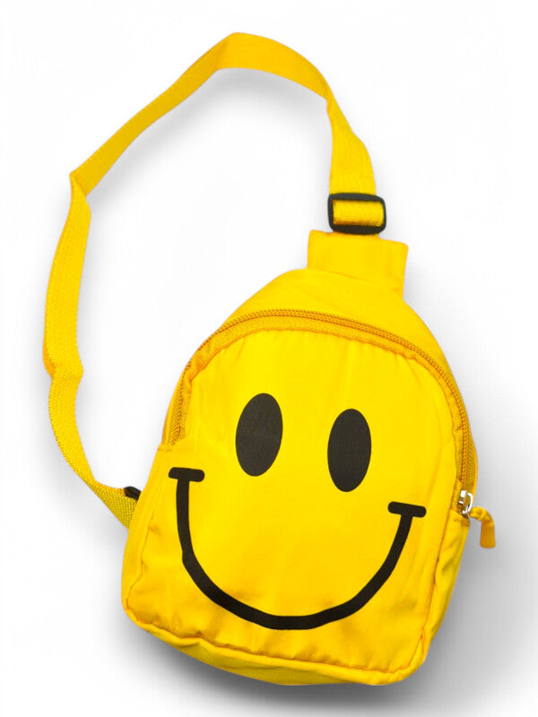 Kids Printed Body Bag - Smiley Face, Yellow, ±17×13×6.5 cm