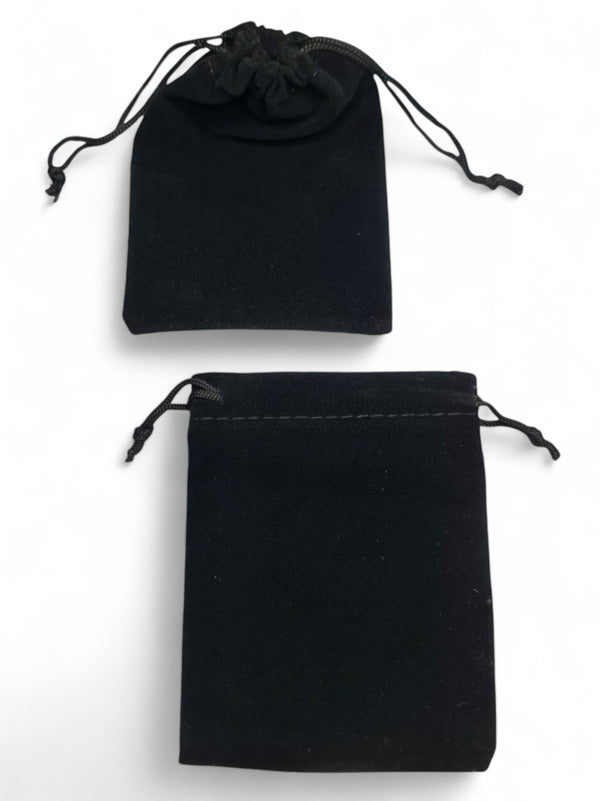 Jewellery Velvet Pouches - Black, 12×8 cm