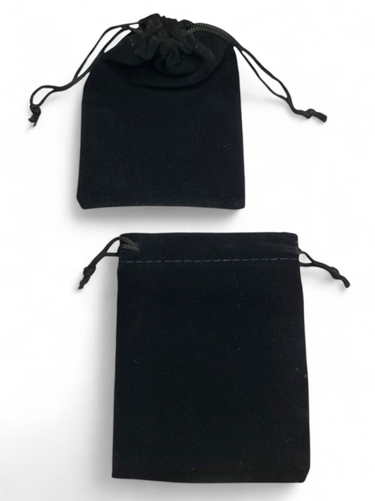 Jewellery Velvet Pouches - Black, 12×8 cm