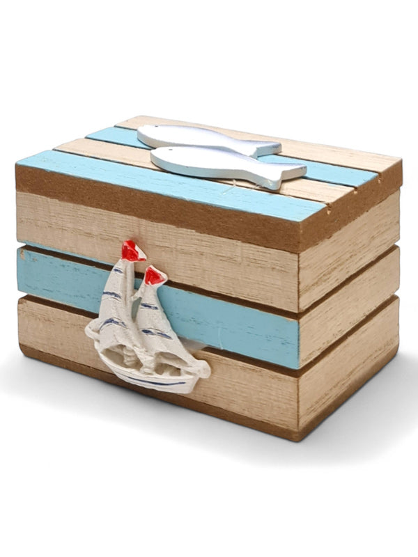 Nautical Treasure Box - Natural ±9×5.6×5.5 cm