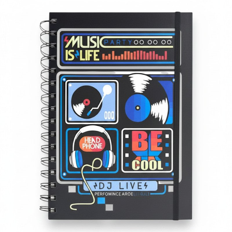 Notebook - A5 - MUSIC IS LIFE - BLACK