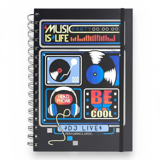Notebook - A5 - MUSIC IS LIFE - BLACK