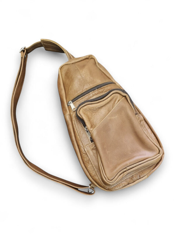 Leather Shoulder BAG - TAN - ±36×22×4 Cm
