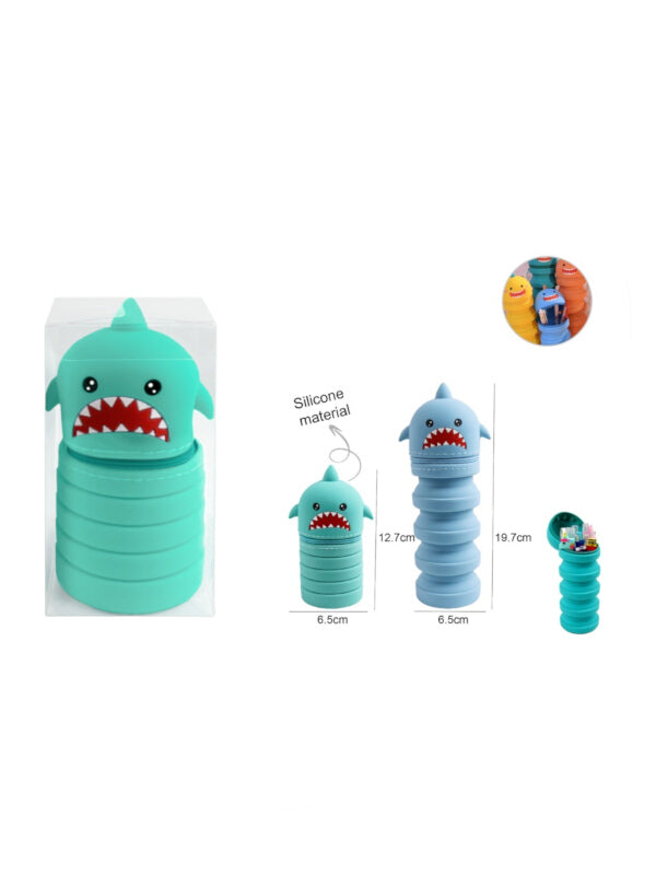 Motarro Silicone Pencil Case - Shark, Green
