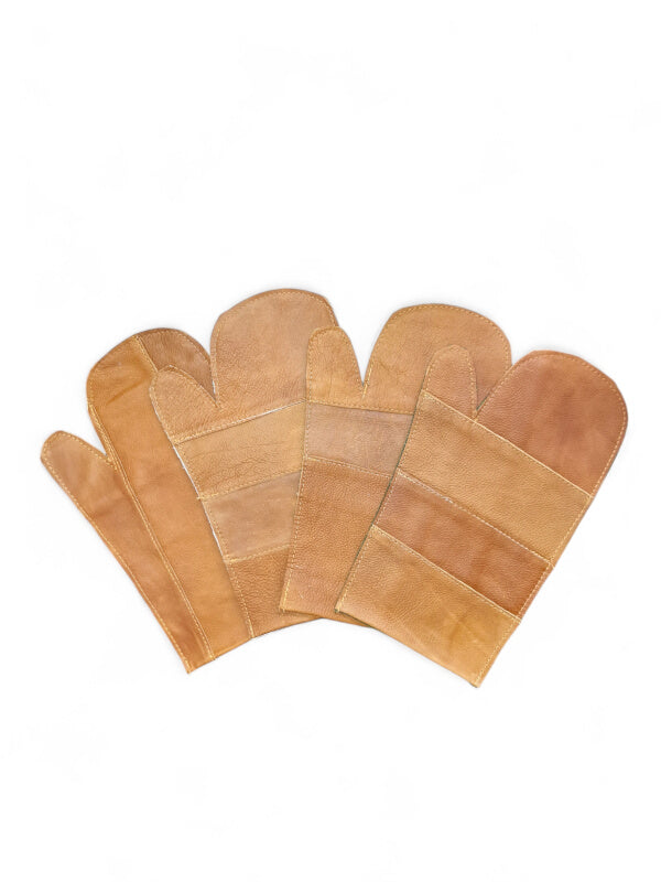 Leather OVEN GLOVE - TAN - RIGHT - EACH - ±18×33 Cm