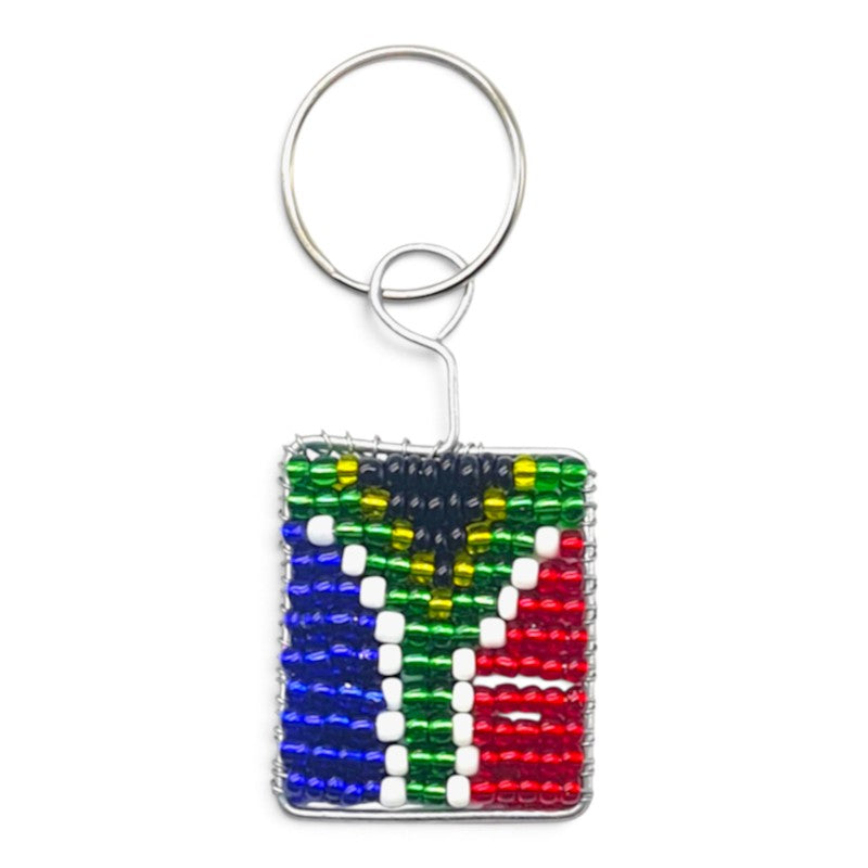 Keyring - SEED BEAD - SOUTH African FLAG