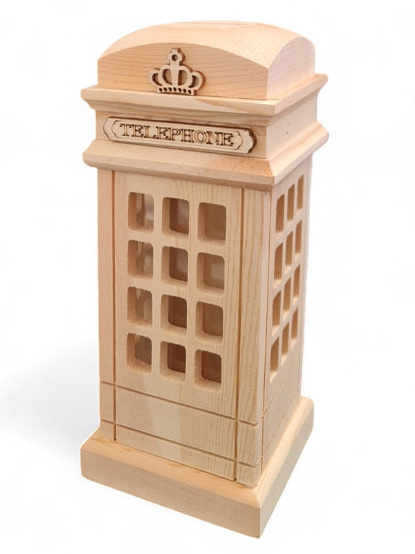 Wooden Craft Telephone Money Box ±8.5×8.5×20 cm