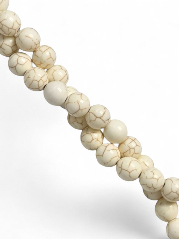 Synthetic Aged Stone - White Howlite, 10 mm ±40-Piece