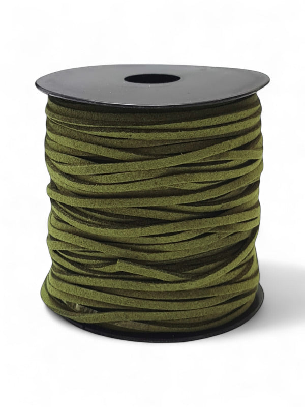 Faux Suede Cord - Olive Green, 2.5 mm, ±45 m Reel