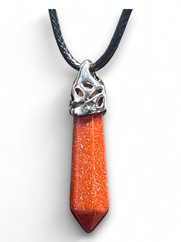 Earth Stone Beads - Hexagon Drop, Gold Sand