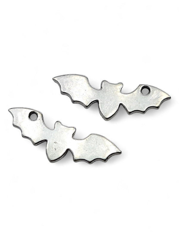 Metal Charm - Bat ±25×9 mm ±50-Piece (image On 2 Sides)