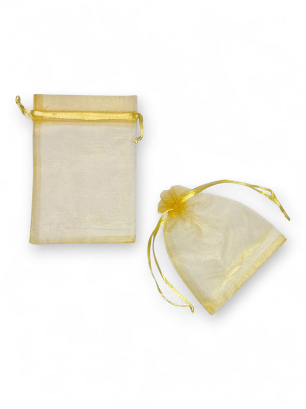 Organza Bag - Gold, 9×12 cm ±12-Piece