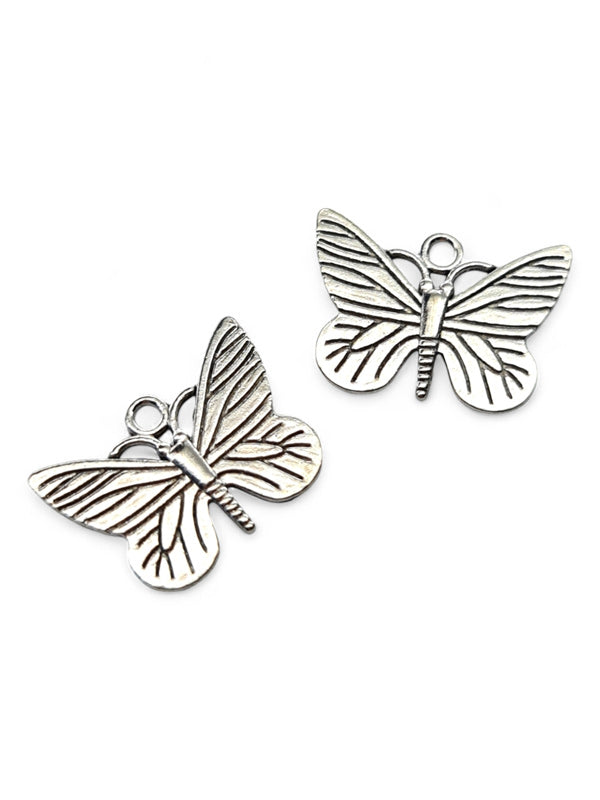 Metal Charm - Butterfly ±16×22 mm ±25-Piece (image On 2 Sides)