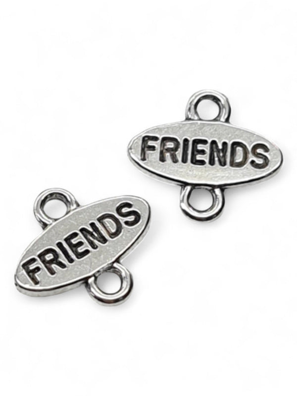 Metal Charm - Friends ±12×13 mm ±50-Piece (image On 1 Side Only)