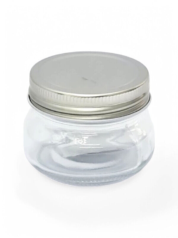 Glass Jar - Metal Silver Lid, 150 ml, ±50×80 mm