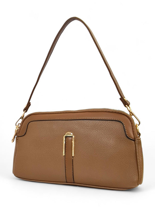Ladies Bag - Brown, Straps Included, ±17×26 cm