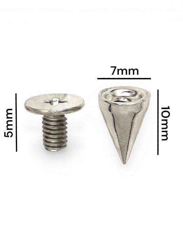 SPIKE STUD AND Binding SKREW - Silver - 7×10 Mm - 50-Piece