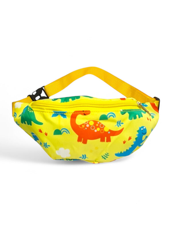 Kids Printed Moon Bag - Dinosaurs, Yellow, ±11×26×6 cm