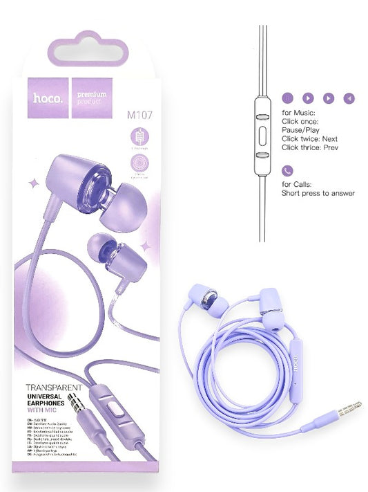 Hoco Earphones with MIC M107