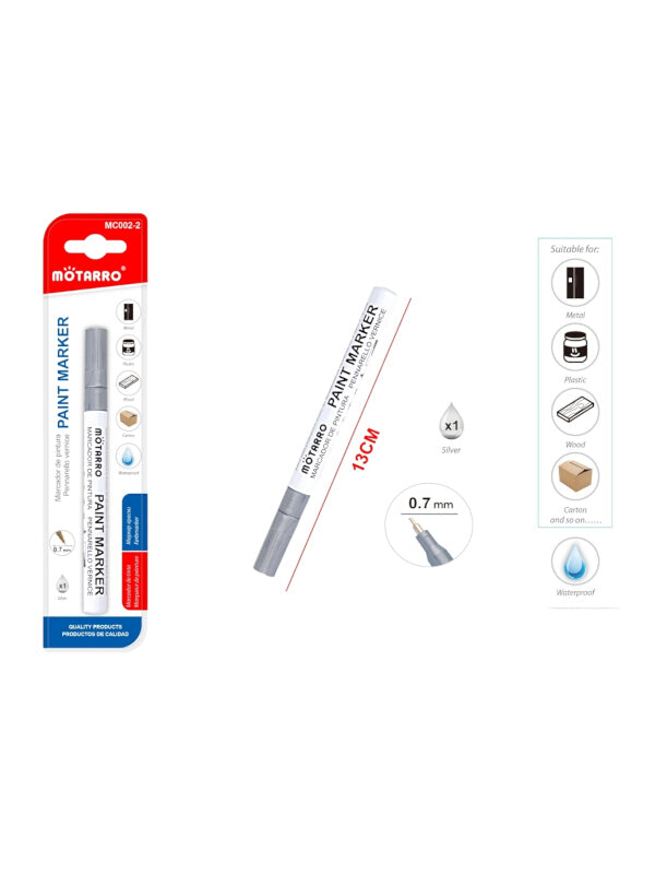 Motarro Paint Marker - Silver, 0.7 mm