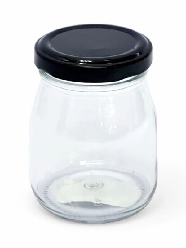 Glass Jar - Metal Black Lid, 100 ml, ±75×55 mm