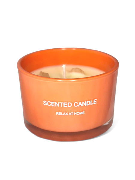 Scented Candle With Crystals - Orange, Tropical Orchards