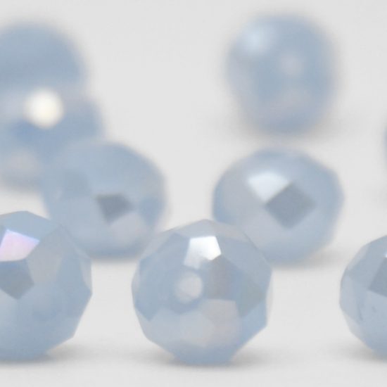 Glass Crystal Rondelle AB Semi - Transparent Faceted 3x4 mm (hole 1.0 mm)