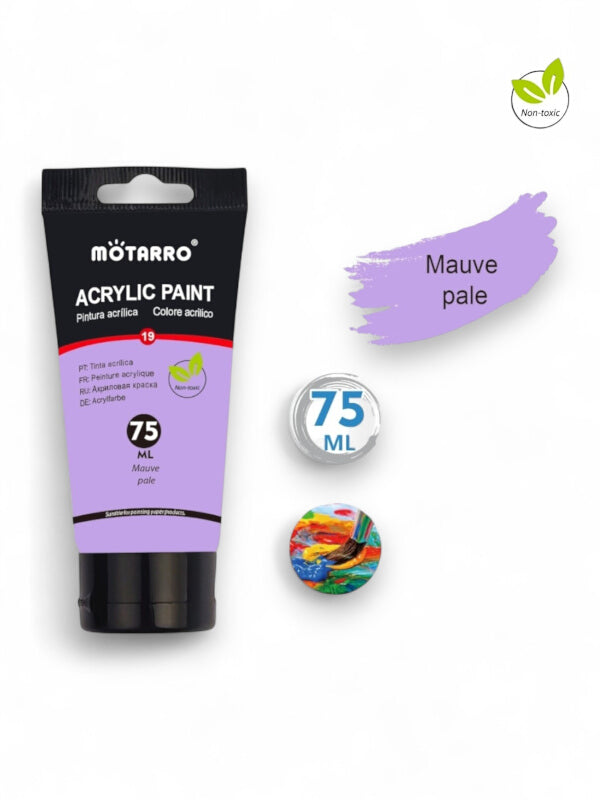Motarro Acrylic Paint - Mauve Pale, 75 ml
