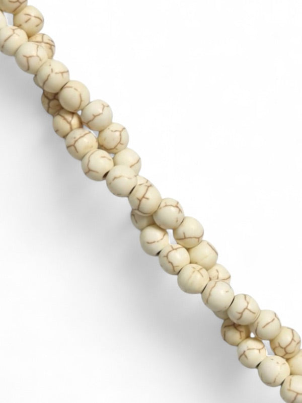 Synthetic Aged Stone - White Howlite, 6 mm ±65-Piece