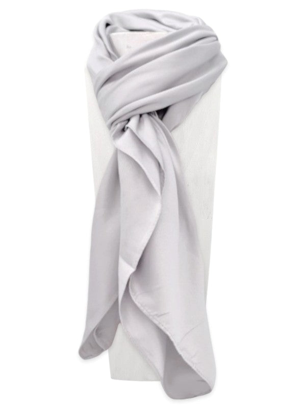 Silk Scarf - Grey, ±94×94 cm