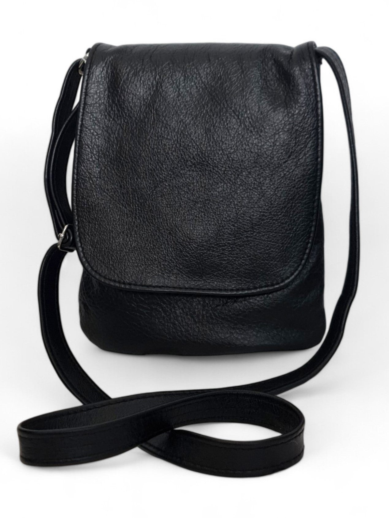 Leather SLING BAG - BLACK ±24×20×1.5 Cm