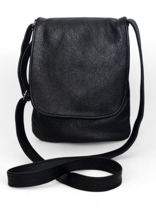 Leather SLING BAG - BLACK ±24×20×1.5 Cm