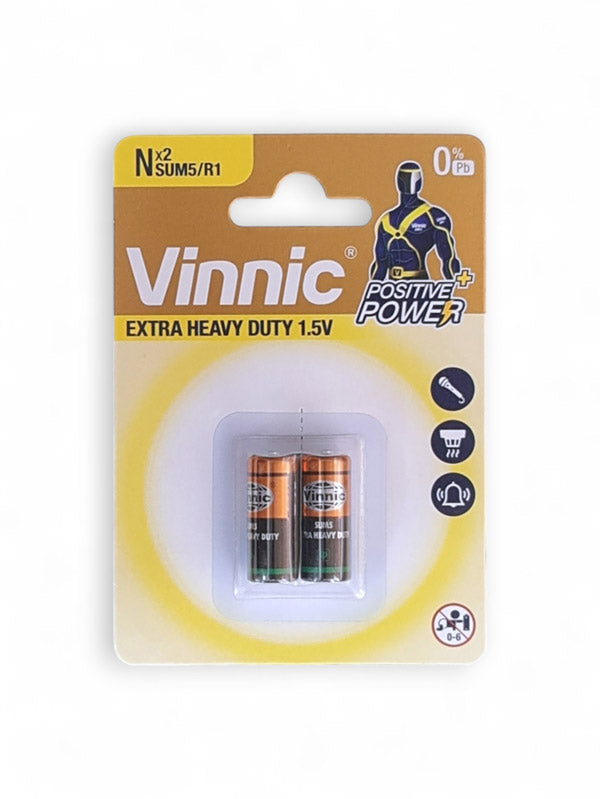 Vinnic Zinc Chloride N Battery 1.5v - Card 2, Size SUM5/R1