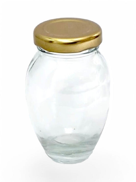 Glass Jar - Metal Gold Lid, 100 ml, ±80×55 mm