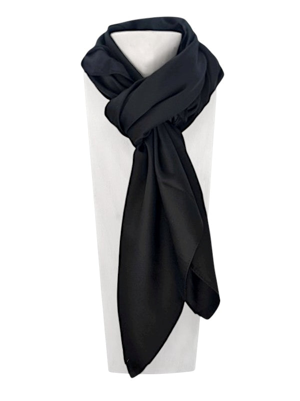 Silk Scarf - Black, ±94×94 cm