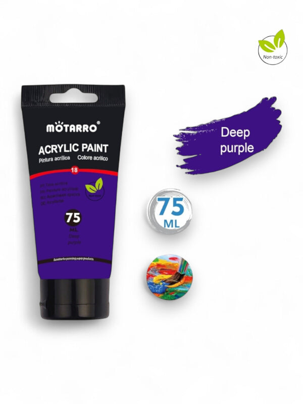 Motarro Acrylic Paint - Deep Purple, 75 ml
