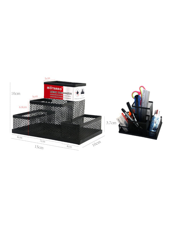 Motarro Desk Organiser - Black, 10x15x10 cm