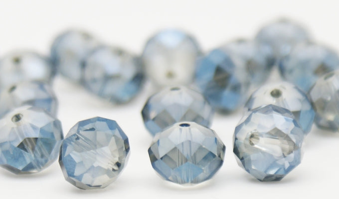 Glass Crystal Rondelle Sparkle Coated Faceted 3x4 mm (hole 1.0 mm)
