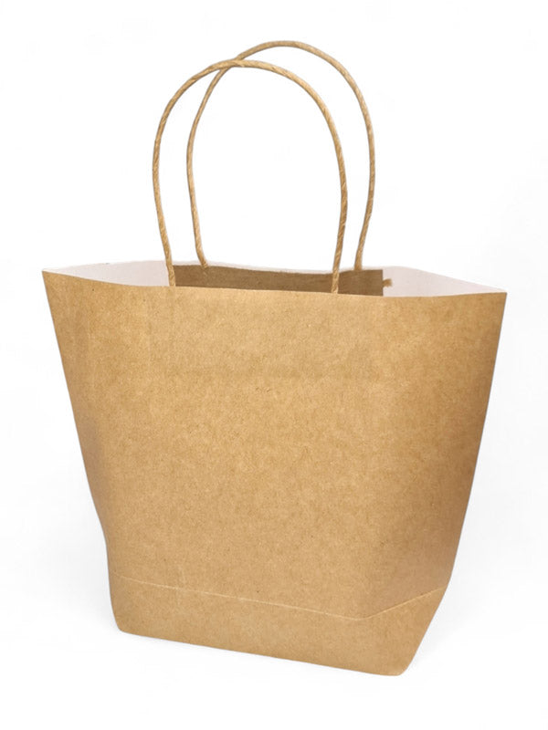 Paper Shopper Bag With Mini Twisted Handle - Natural ±20×23.5×7.5 cm