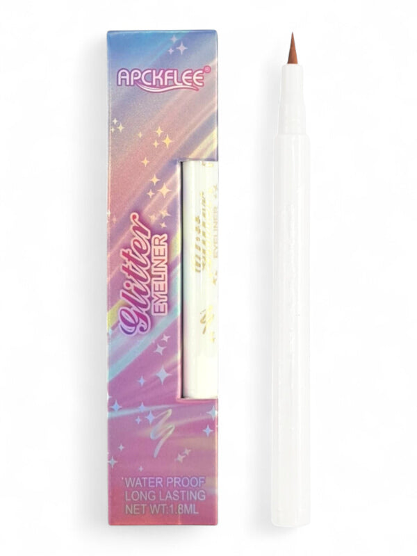 Apckflee - Glitter Eyeliner, Waterproof And Long Lasting, Gold, 1.8 ml