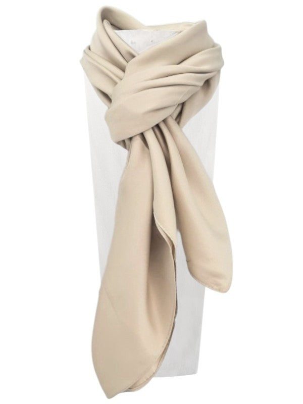 Silk Scarf - Beige, ±94×94 cm