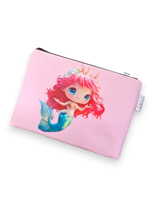 Cosmetic BAG - SMALL - PINK - Mermaid - ±10×14×1 Cm