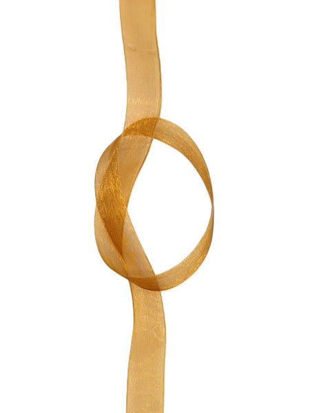 Organza Ribbon - 9 mm Old Gold