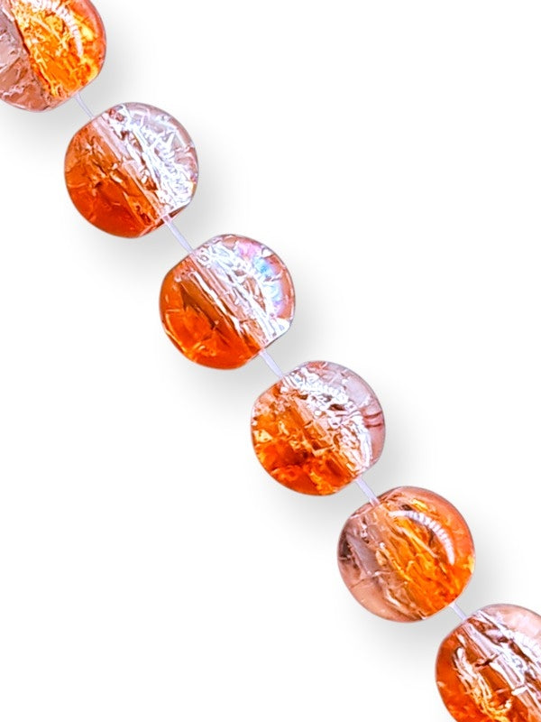 Glass Beads - Sparkle, Two Toned, Orange, 8 mm, ±105-Piece