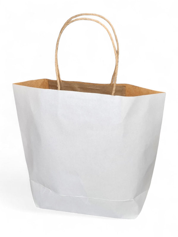 Paper Shopper Bag With Mini Twisted Handle - White ±20×23.5×7.5 cm