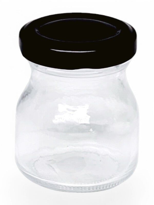 Glass Jar - Metal Black Lid, 50 ml, ±60×50 mm